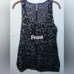 Charlotte Russe Leopard Print Sleeveless Blouse Size L